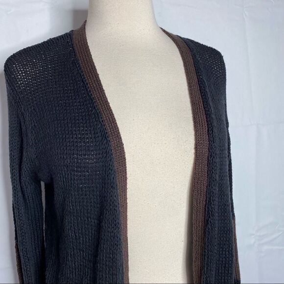 Wooden Ships Black and Brown Sweater Cardigan Size M/L - Picture 5 of 8